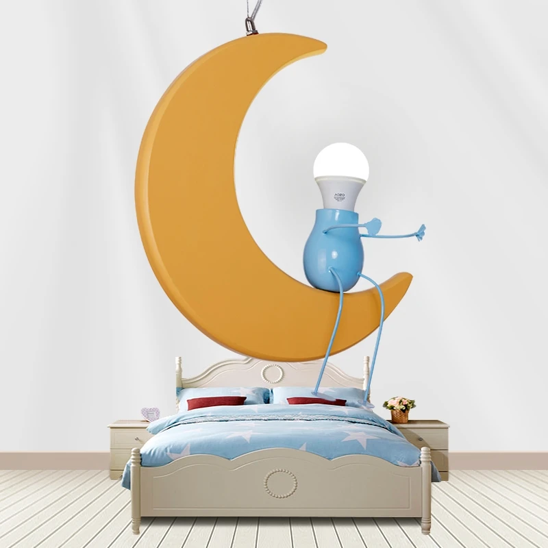 

lamp Moon Pendant lights cartoon children room bedroom lamp boy girl baby restaurant lamp baby room pendant lamps ZA ET68