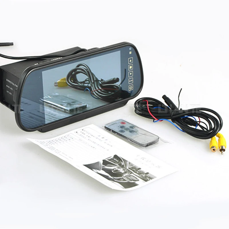 

6Countries drop ship/ 7 inch +E366 Black camera LCD car rear view mirror monitor backup parking sensor multimedia screen display