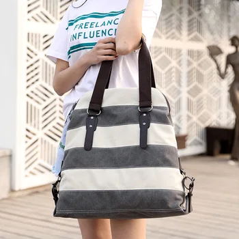 

2019 buckle belt Single shoulder bag ladies' casual wear color stripe lady handbag fashion patchwork canvas bag.
