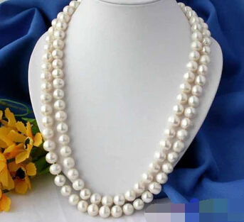 

huij 001661 REAL 50" ROUND WHITE FRESHWATER CULTURED PEARL NECKLACE