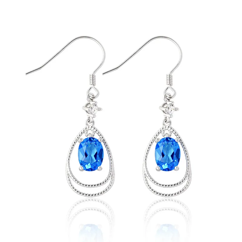 

Swiss Blue Topaz Earrings