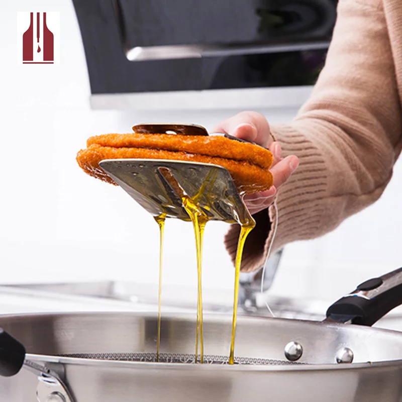 

Stainless steel frying spatula frying fish spatula steak shovels Home kitchenware frying hot steaks clamp