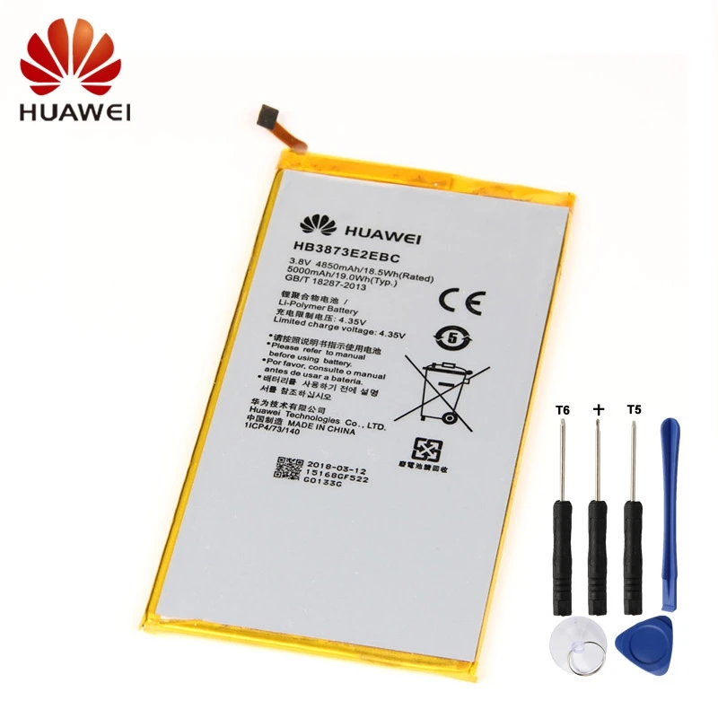

HUAWEI HB3873E2EBC Genuine Battery For Huawei 7D-501U 501L 503L Honor X1 X2 5000mAh Phone Battery + Tool
