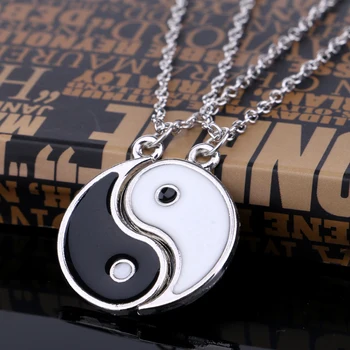 

Enamel Gossip Yin Yang Necklaces For Women Lovers Necklace Best Friends BFF Necklace&Pendants Couple Paired Choker Collier New