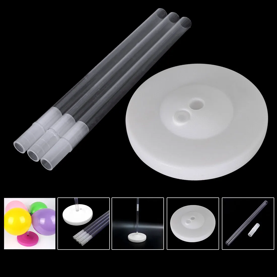 

Transparent Plastic Sticks Connecting Rod For Balloon Arch Column Base Stand Display Rod Tube Wedding Decoration