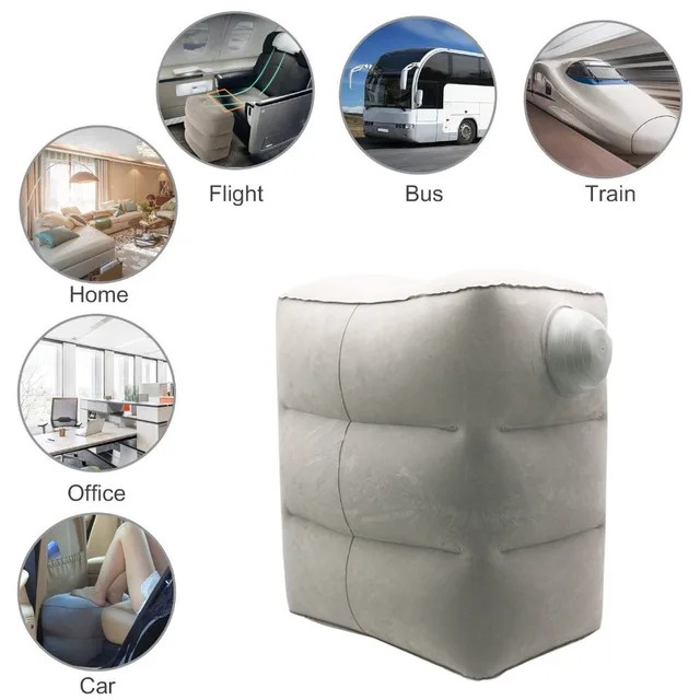 Inflatable Travel Foot Rest Pillow Kids Car Airplane