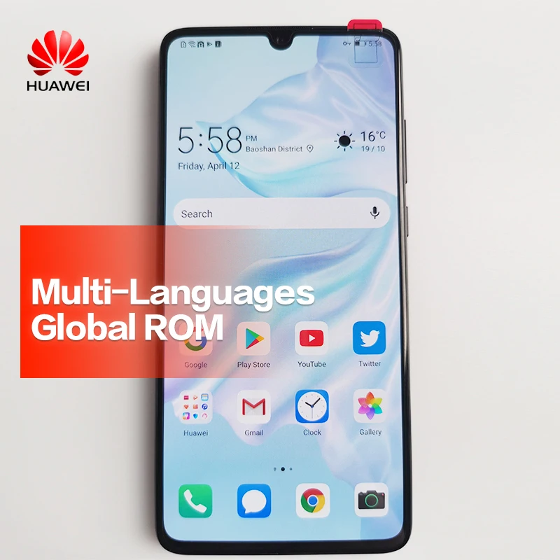 Мобильный телефон HUAWEI P30 с глобальной прошивкой полноразмерный экран Поддержка
