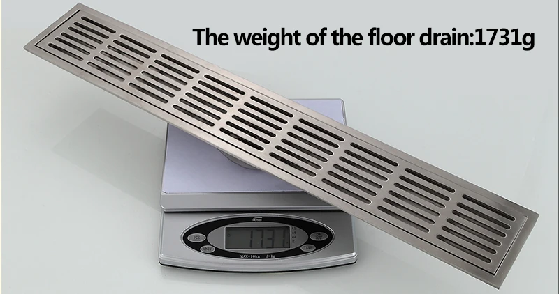Drain Strainers 6010cm Floor Drain ZIPPER Stainless Steel 304 Linear Shower Drain Vertical Long Drain Bathroom Floor Drains (17)
