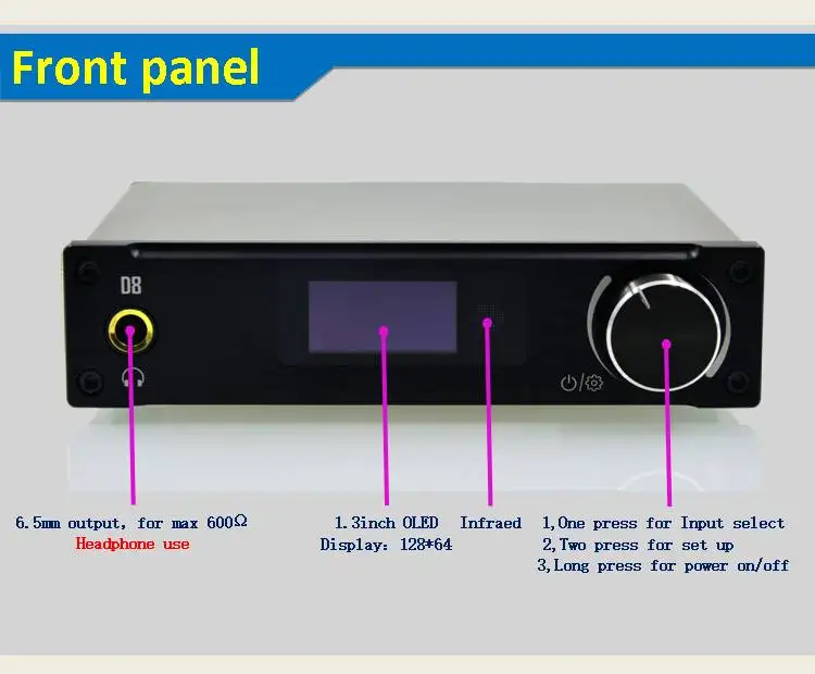 bluetooth speaker amplifier 2019 New Alientek D8 Full Digital Audio Headphone Amplifier Input USB XMOS/Coaxial/Optical/AUX 80W*2 24Bit/192KHz DC28V/4.3A marine amplifier