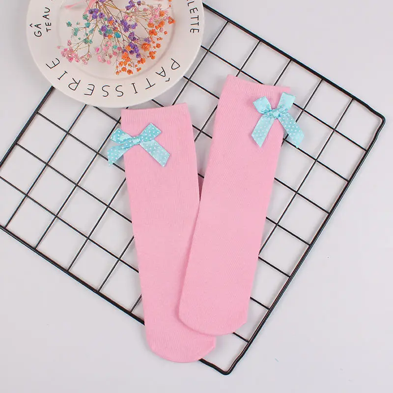 Kids Girls Leg Warmers Sweet Princess No Heel Stockings High Quality Knitted Cotton Baby Knee Pads Socks Bowknot Hollow Out Design (13)