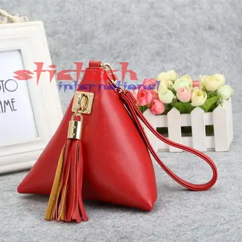 

by dhl or ems 50pcs New European Trendy Small Purse Fringe Bag Ladies Wallet Triangle Women's Clutches Casual Leather Handbags