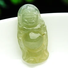 Бирма Ice Хуан Feiyu кулон натуральный нефрит грузов Нефритового Будды кулон станций отправить сертификат