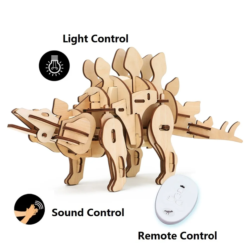 Robotime DIY Stegosaurus игрушки с дистанционным управлением прогулочный ревущий динозавр