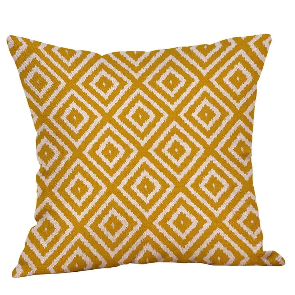 Хлопковый льняной горчичный чехол для подушки, желтый геометрический осенний модный Modis чехол для подушки, декоративная наволочка для дома L* 5 - Цвет: A