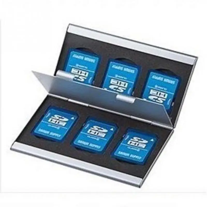 Двухслойная коробка для хранения sd-карт из алюминиевого сплава 6 слотов для sd-карт коробка для хранения карт памяти#828 Новинка