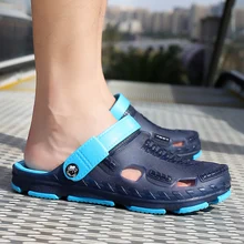 Сабо мужские пляжные тапочки летние быстросохнущие болотные сандалии Вьетнамки с отверстиями Pantufas мужские EVA сад легкие Акваобувь