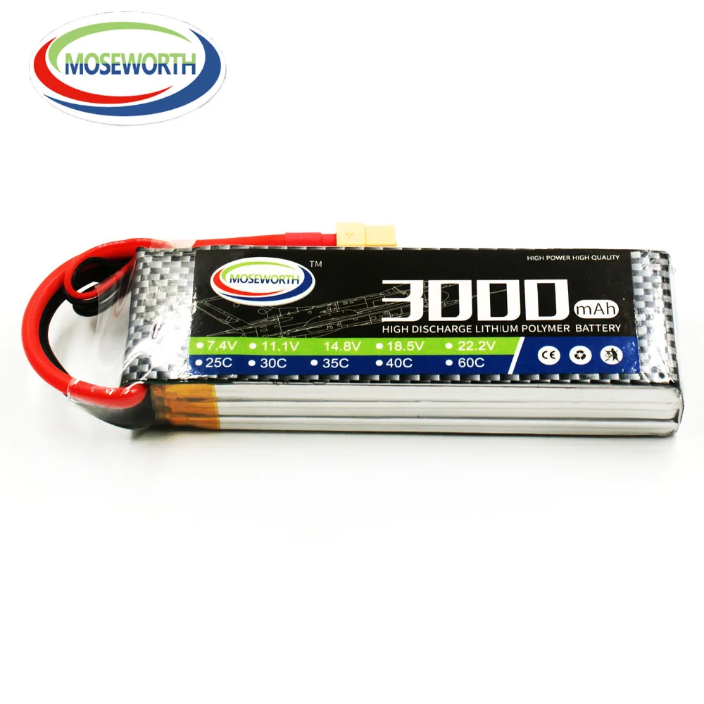 Нано RC LiPo Батарея 3S 11,1 V 1800 2600 3000 3500 4000 4500 5000 мА/ч, 30C 40C 60C для RC вертолет Мультикоптер самолета