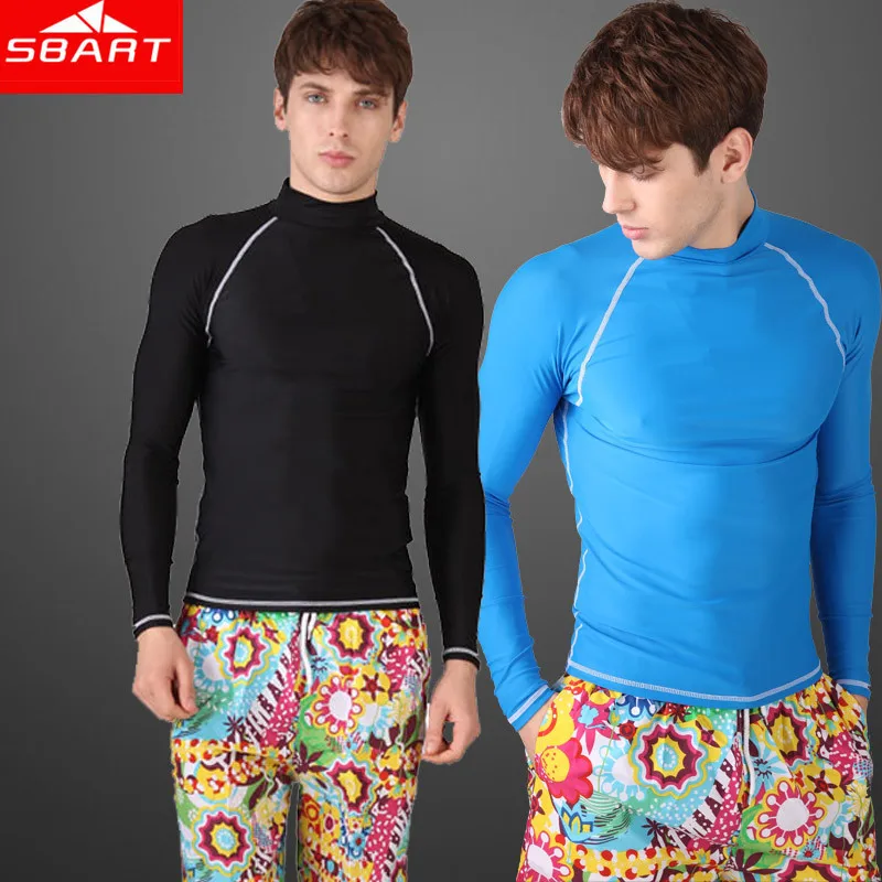 SBART Мужская рубашка для плавания с длинным рукавом Рашгард серфинга|rashguard swim
