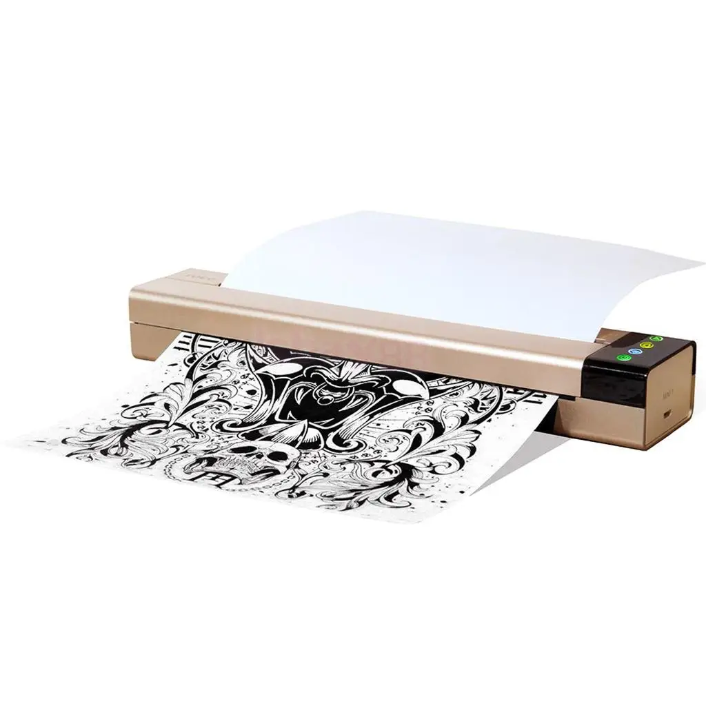 

Portable USB Tattoo Stencil Printer Thermal Copier Transfer Machine Connect PC Phone - Luxury Gold, EU Plug