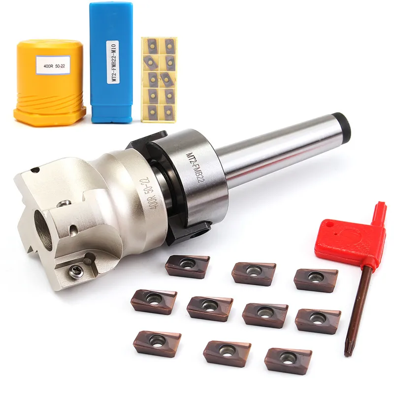 New Mill Cutter MT2 M10 &50mm Face End + 10pcs Carbide Insert APMT1604 CNC Mill Milling Cutter Insert Kit Machine Tools New Mill Cutter MT2 M10 &50mm Face End + 10pcs Carbide Insert APMT1604 CNC Mill Milling Cutter Insert Kit Machine Tools