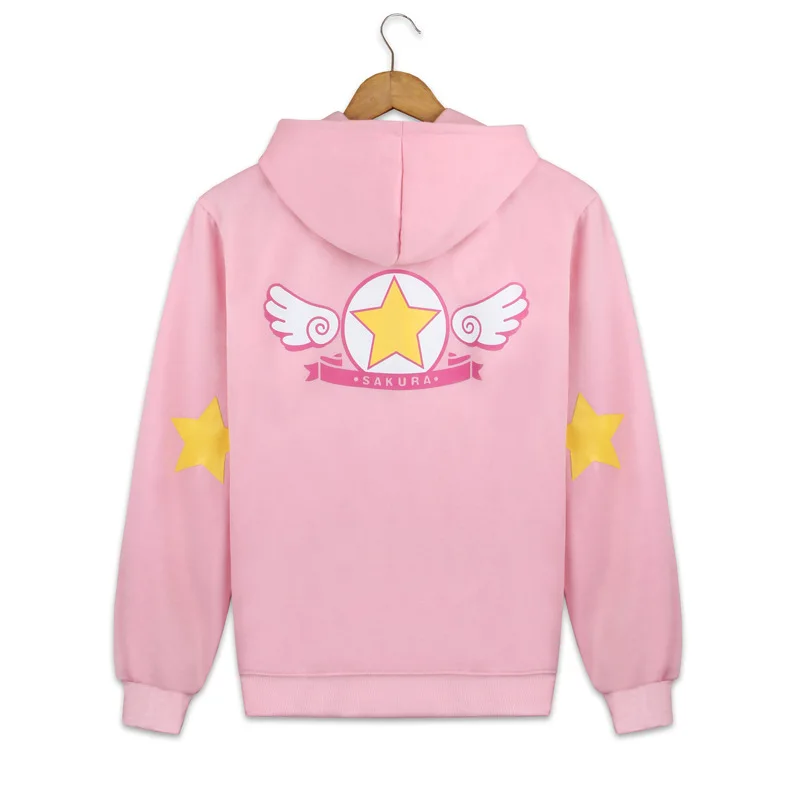 Высокое качество Cardcaptor Sakura Cute KINOMOTO SAKURA куртка с капюшоном на молнии пальто Аниме