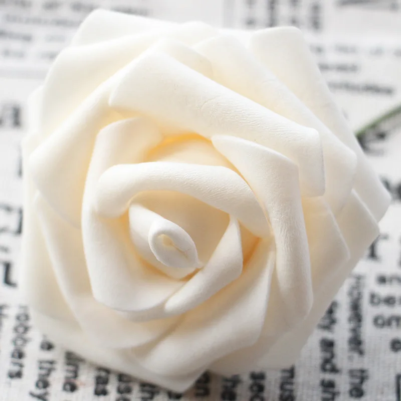 Foam Rose Artificial Flower Head for Wedding Decoration Large Foam Flowers with Stem White Pink PE Rose Artificial Flower (7)