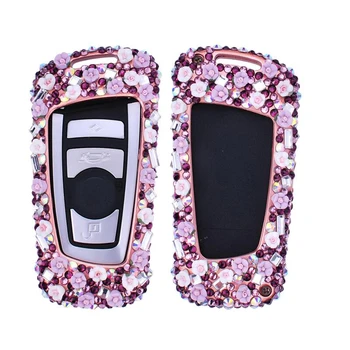 

Luxury Alloy Car Key Case Cover Holder Shell Bag Diamond Decoration for BMW 1 2 3 5 6 X3 X4 GT series M2 M3 M4 M5 M6 Remote Key