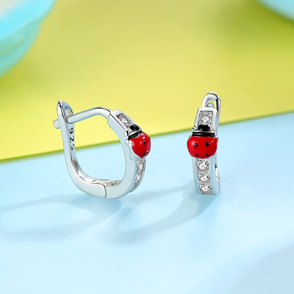 Серьги гвоздики из серебра 925 пробы с эмалью и фианитами|Серьги-гвоздики| |