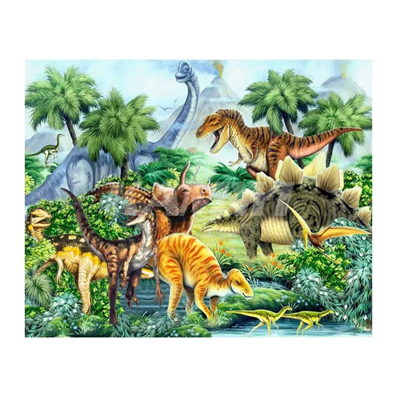 

Needlework 5D Diamond Embroidery Dinosaur Animal Full Resin Diamond With Picture Home Decor Mosaic Diy Diamond Painting Dinos
