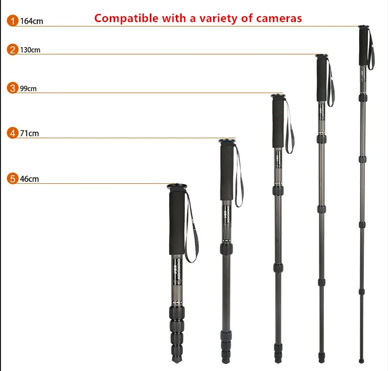 Chow портативный монопод из углеродного волокна для Nikon Canon sony Pentax видеокамеры Видео Stuido фотографии