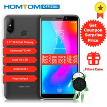 

HOMTOM C2 5.5" Android 8.1 2GB+16GB ROM Fast Charge Mobile Phone Face ID MTK6739 Ouad Core 13MP Dual Cams OTA 4G LTE Smartphone