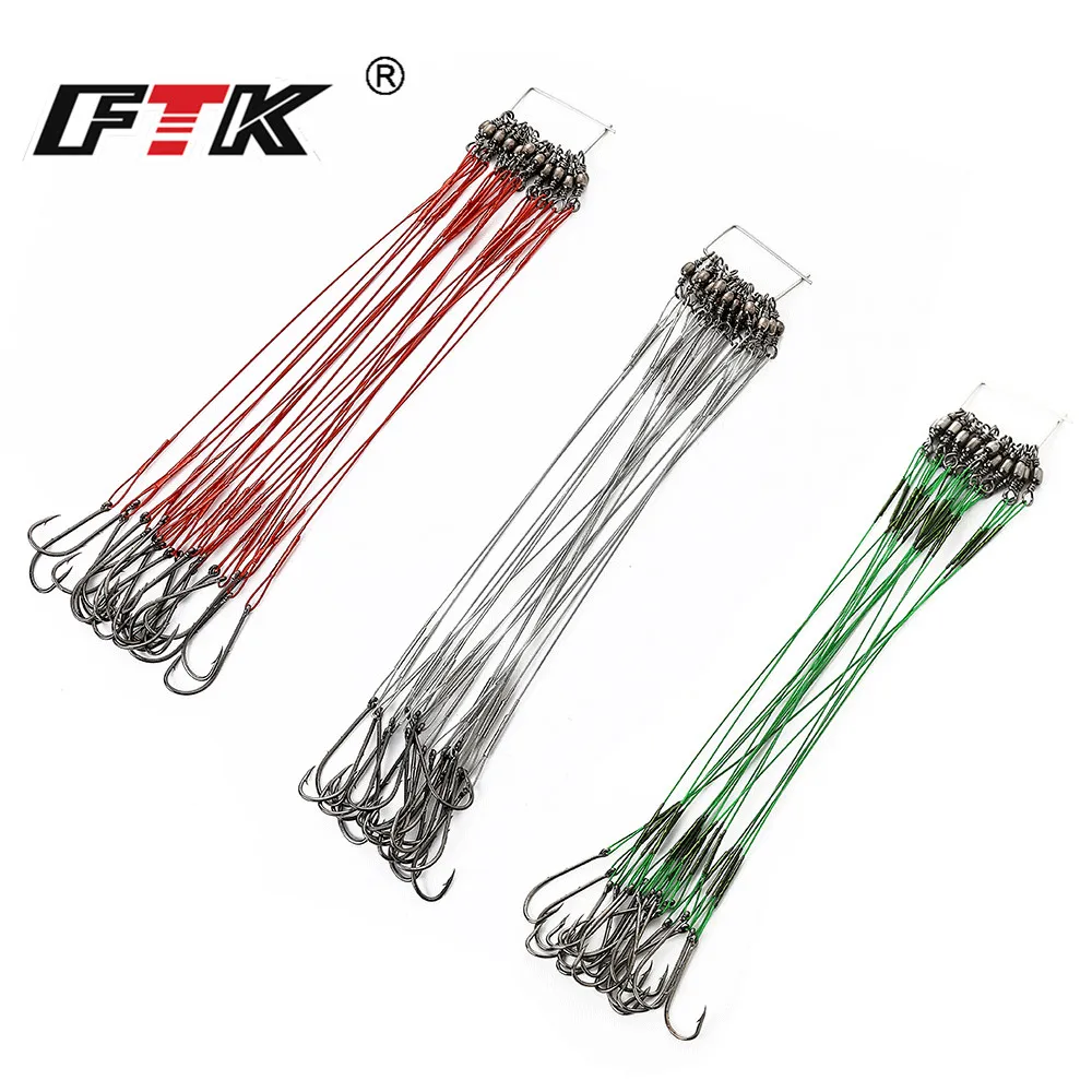 FTK للصدأ زعيم سلك مع قطب ملحقات صيد سمك 3 ألوان Olta Leadcore المقود 12 سنتيمتر 16 سنتيمتر 20 سنتيمتر 23 سنتيمتر 25 سنتيمتر 20-80LB خيط صنارة الصيد