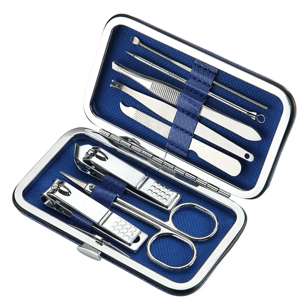 

8Pcs/Set Eyebrow Clamp Nail Clipper Scissors Acne Needle Ear Spoon Scoop Pick Pedicure Manicure Tool Nail Care