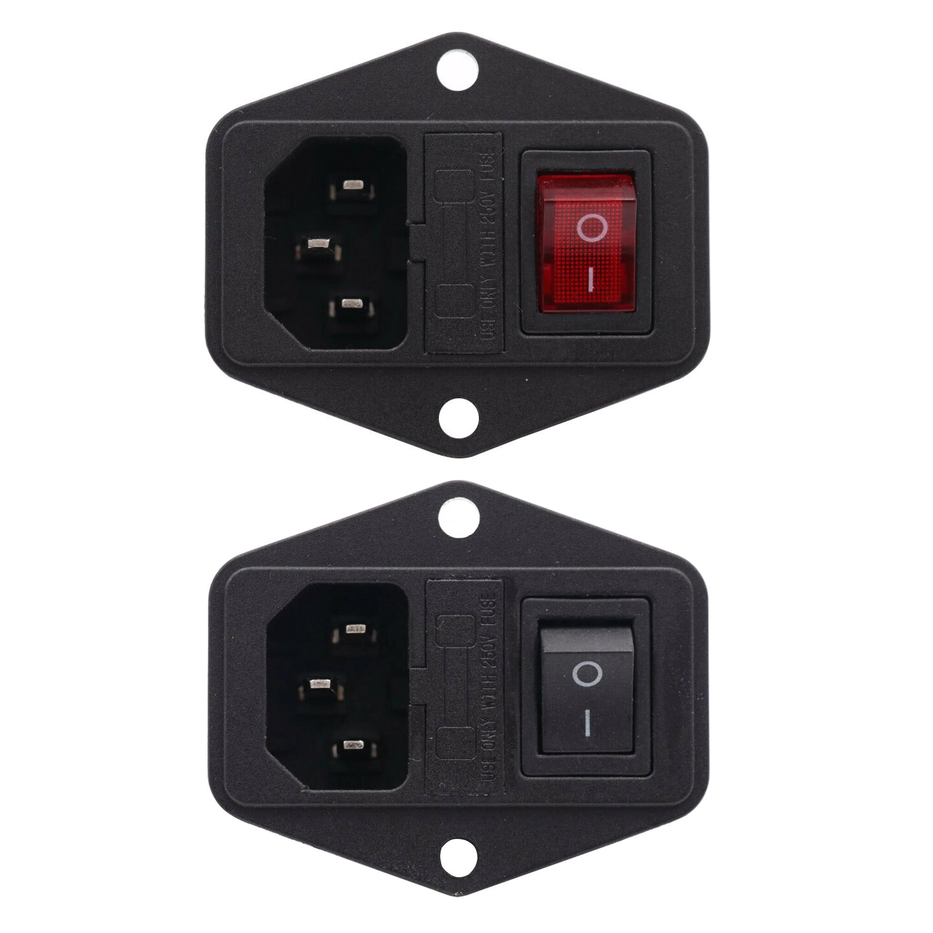 

1PC POWER SOCKET IEC320 C14 AC Power Cord Inlet Socket Receptacle Connector with Fuse Holder Rocker Switch CCC CE 250V 10A