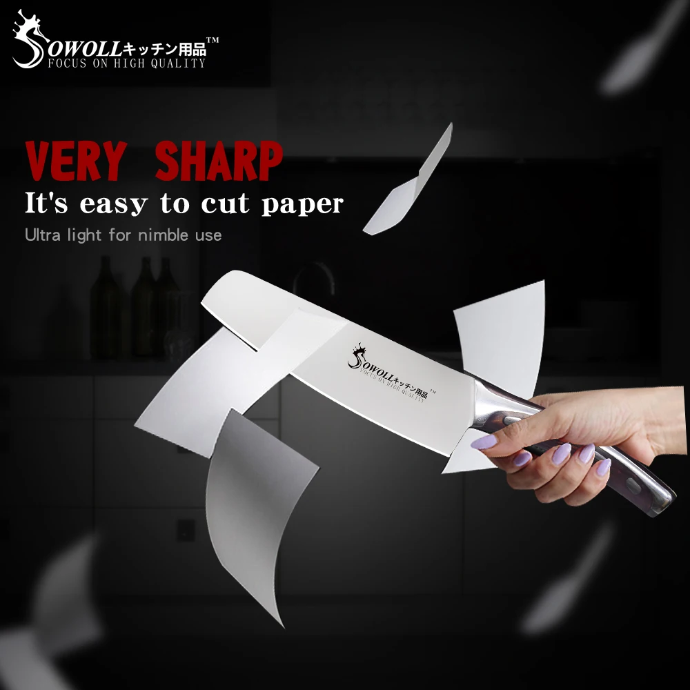 SOWOLL 4cr14mov Stainless Steel Kitchen Knives Chopping Kitchen Knife Resin Fibre Handle Meat Cleaver Cooking Accessories SOWOLL 4cr14mov Stainless Steel Kitchen Knives Chopping Kitchen Knife Resin Fibre Handle Meat Cleaver Cooking Accessories