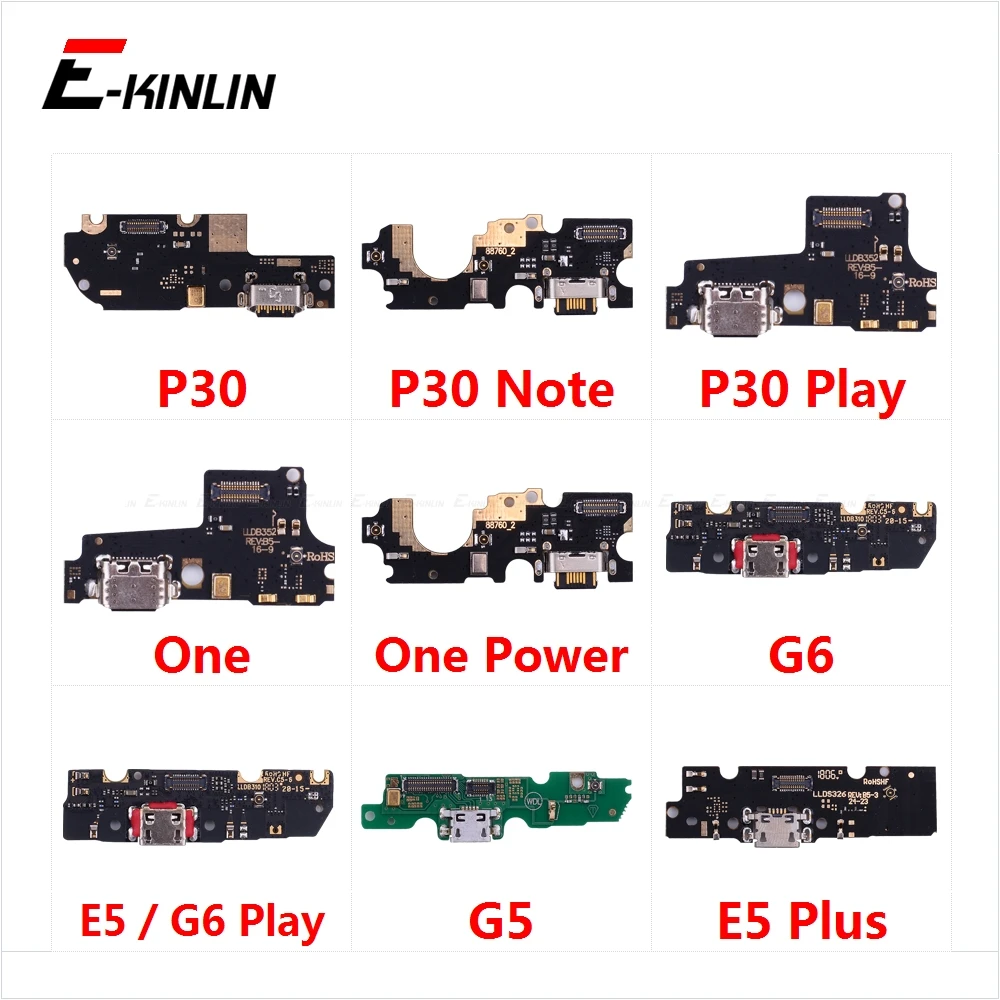 

USB Charging Charger Dock Port Board With Microphone Mic Flex Cable For Motorola Moto P30 Note One Power G6 Play G5 E5 Plus