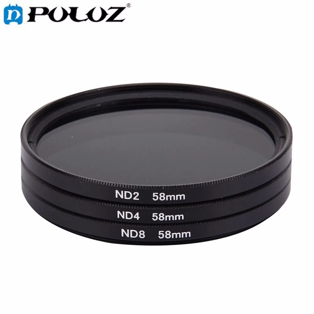 58mm Lens Filter ND Filter Kits (ND2 + ND4 + ND8) for GoPro & Xiaomi