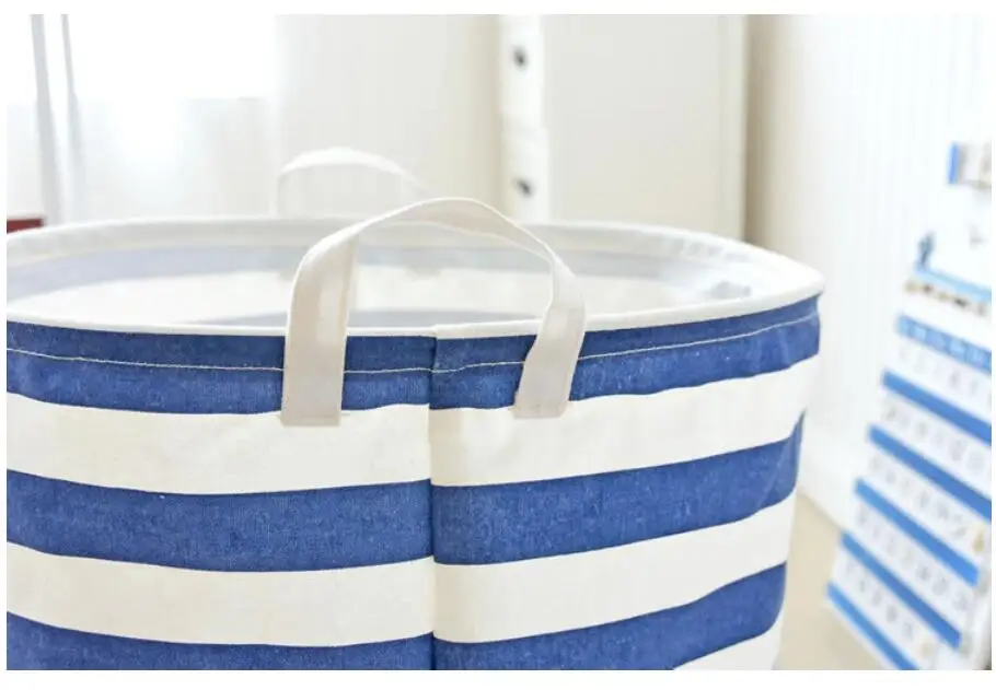Stripe Anchor Laundry Hamper Storage Baskets