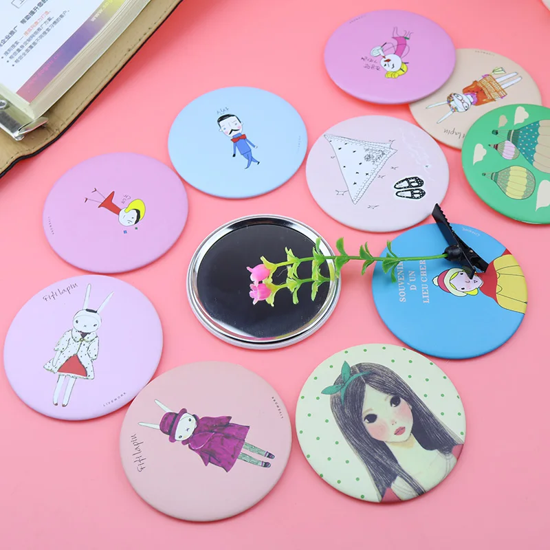 Fashion Cartoon Folding Pocket Mirror Compact Portable Cute Small Hand