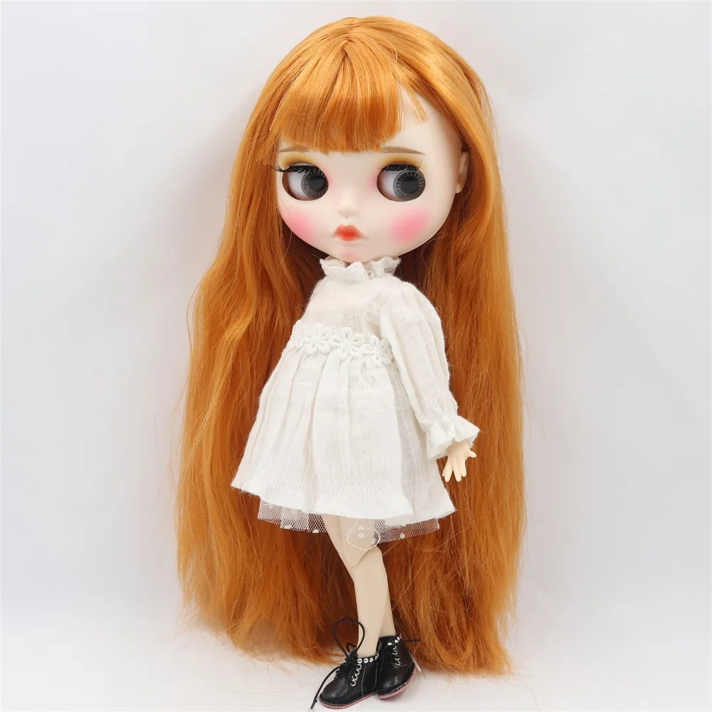Neo Blythe Doll with Ginger Hair, White Skin, Matte Pouty Face & Custom Jointed Body 2