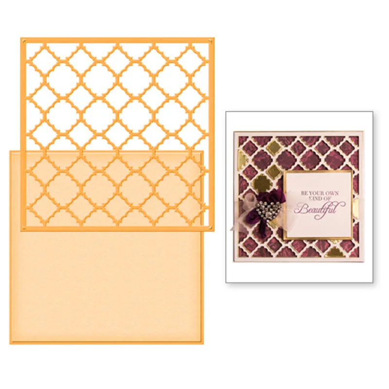 

Eastshape1 Pcs/lot Metal Cutting Dies Scrapbooking For Card Making DIY Embossing Cuts New Craft Mesh Square Pattern Cover