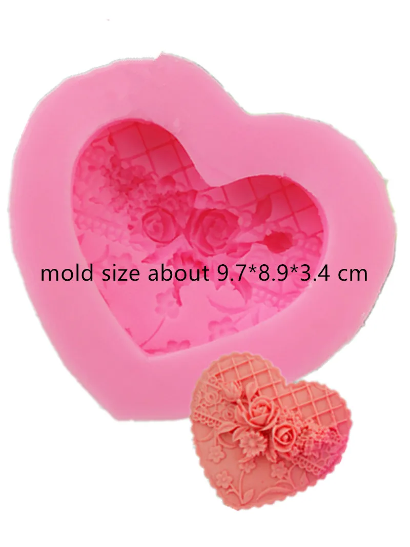 Molds Heart Shaped Soap Making Flowr Rose Carving Soap Mold cake