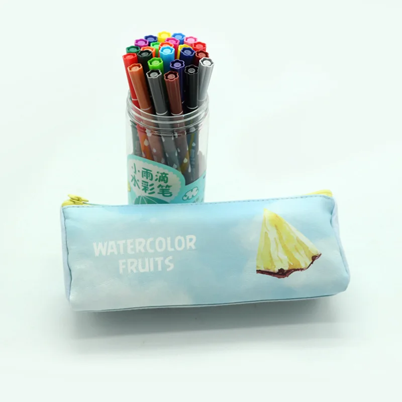 Яркий Модный креативный чехол для карандашей, летняя сумка для карандашей с фруктами, Студенческая канцелярская посылка, косметичка для девушек - Цвет: D-a79b