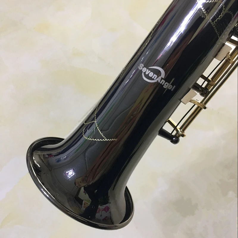 SevenAngel сопрано саксофон R54 прямой саксофон B плоский Saxofone профессиональные музыкальные инструменты черный никель золото Прямая поставка