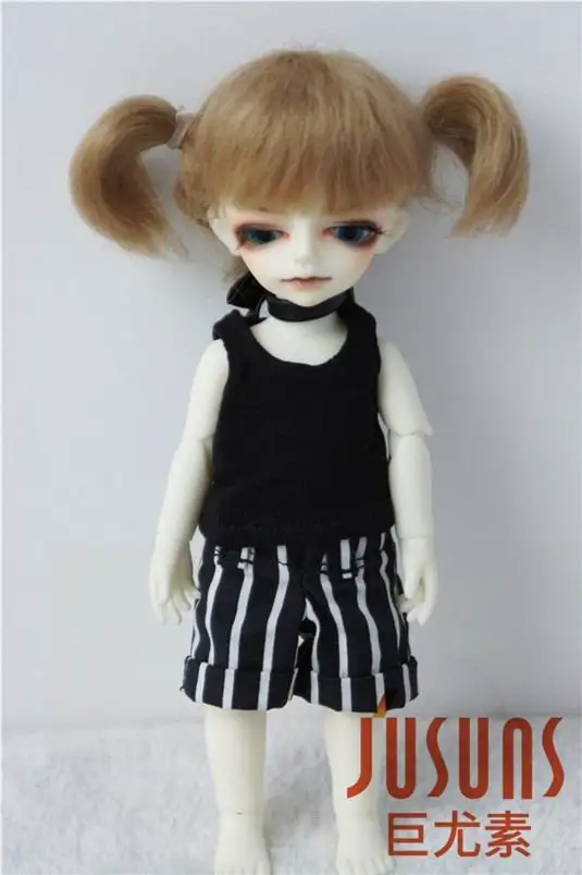 JD203 1/12 Мода BJD twin конский хвост мохер кукла размер 4-5 дюймов парик милые аксессуары кукла