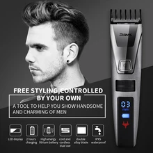 RIWA LCD Display Hair Trimmer Hairdresser Rechargeable Hair Clipper Professional Fast charging Electric Haircut Kit 100-240V S28