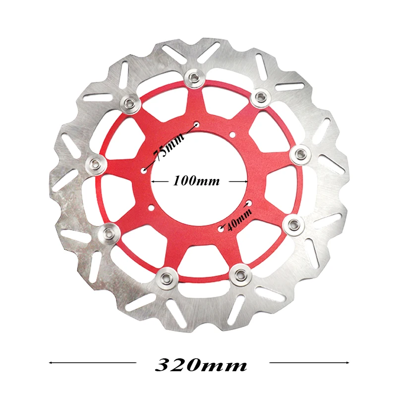 

320MM Oversize Front Wavy Floating Brake Disc Rotor CR125 CR250 CRF250R CRF250X CRF450R CRF450X CRF230F CR500 Supermoto Motard