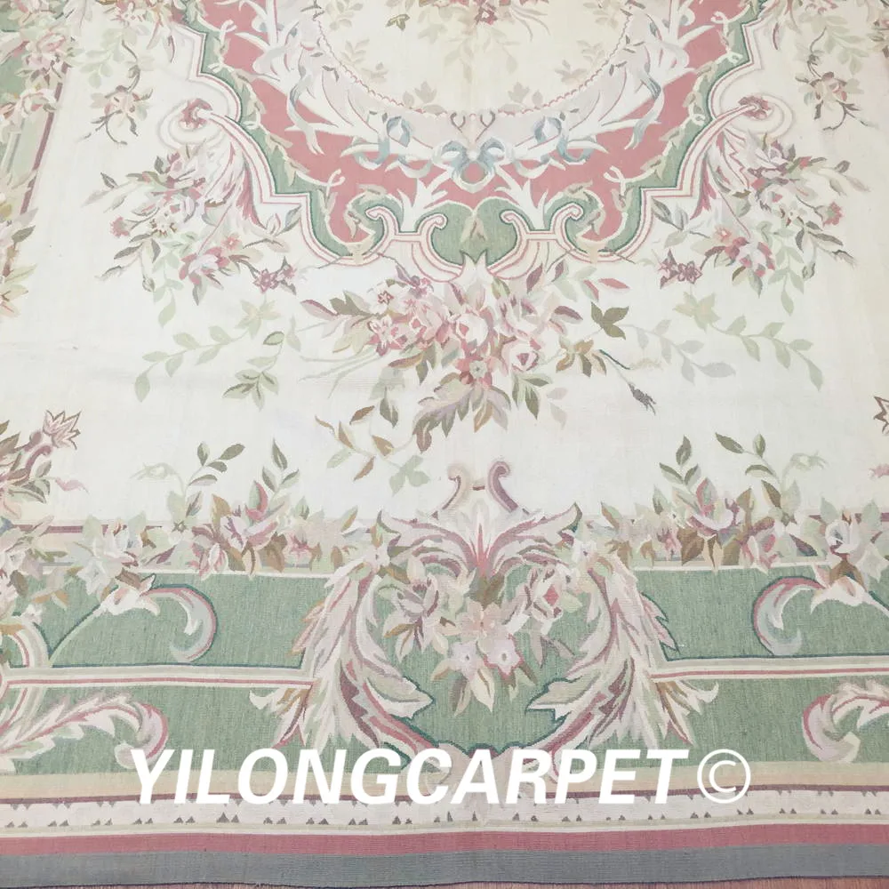 Yilong 9 &quotx 12&quot большой ручной работы Aubusson ковер плоский переплетение французский