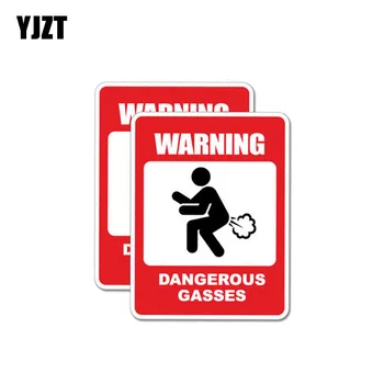 

YJZT 2X 6.7CM*9CM Personality Warning Car Sticker Dangerous Gasses PVC Decal 12-1035