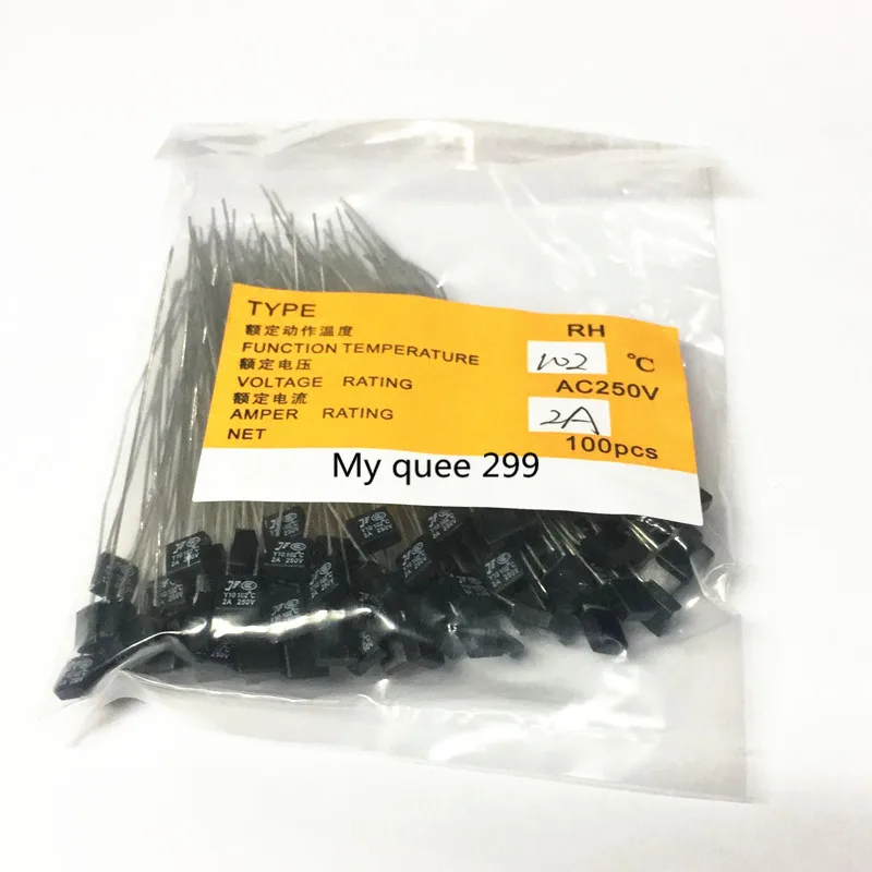 

100pcs New RH 102 105 115 125 130 135 145 Degree Thermal Fuse 2A 250V
